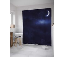 Штора (занавеска) для ванной JoyArty "Молодой месяц" из сатена, 180х200 см с крючками, sc_32639