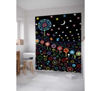 Штора (занавеска) для ванной JoyArty "Фантазия ночи" из сатена, 180х200 см с крючками, sc_6666