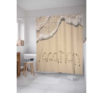 Штора (занавеска) для ванной JoyArty "Отпуск на пляже" из сатена, 180х200 см с крючками, sc_6605
