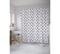 Штора (занавеска) для ванной JoyArty "Шарики на День Независимости" из сатена, 180х200 см с крючками, sc_55487