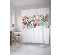 Штора (занавеска) для ванной JoyArty "Праздничная музыка" из сатена, 180х200 см с крючками, sc_6132