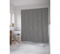 Штора (занавеска) для ванной JoyArty "Психоделический лабиринт" из сатена, 180х200 см с крючками, sc_60411