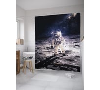 Штора (занавеска) для ванной JoyArty "Американский астронавт" из сатена, 180х200 см с крючками, sc_62126