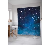Штора (занавеска) для ванной JoyArty "Звездное небо" из сатена, 180х200 см с крючками, sc_38845