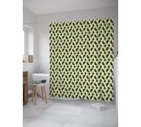 Штора (занавеска) для ванной JoyArty "Геометрическое плетение" из сатена, 180х200 см с крючками, sc_59107