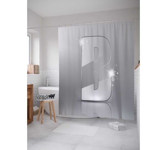 Штора (занавеска) для ванной JoyArty "Сверкающая b" из сатена, 180х200 см с крючками, sc_4522b 1