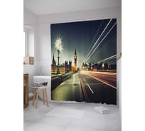 Штора (занавеска) для ванной JoyArty "Лондонский час" из сатена, 180х200 см с крючками, sc_8951