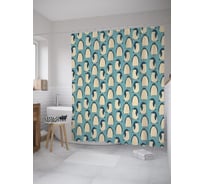 Штора (занавеска) для ванной JoyArty "Стая пингвинов" из сатена, 180х200 см с крючками, sc_61927