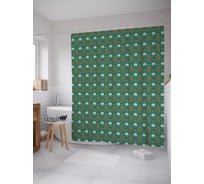 Штора (занавеска) для ванной JoyArty "Флористический наив" из сатена, 180х200 см с крючками, sc_58506