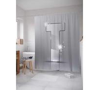 Штора (занавеска) для ванной JoyArty "Сверкающая t" из сатена, 180х200 см с крючками, sc_4522t