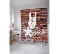 Штора (занавеска) для ванной JoyArty "Рок звезда" из сатена, 180х200 см с крючками, sc_5032