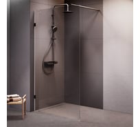 Душевая перегородка AM.PM X-Joy 110x195 см, стекло прозрачное 8 мм + покрытие, фурнитура черный W94UWI-110-F1-BTE