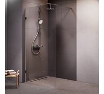 Душевая перегородка AM.PM X-Joy 100x195 см, стекло прозрачное 8 мм + покрытие, фурнитура матовый хром W94UWI-100-F1-MTE