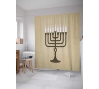 Штора (занавеска) для ванной JoyArty "Традиционный канделябр" из сатена, 180х200 см с крючками, sc_5951
