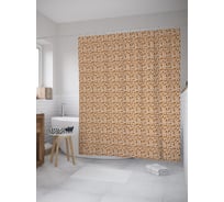 Штора (занавеска) для ванной JoyArty "Геометрические пейсли" из сатена, 180х200 см с крючками, sc_62001