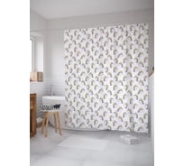 Штора (занавеска) для ванной JoyArty "Единорог с короной" из сатена, 180х200 см с крючками, sc_62494