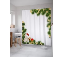 Штора (занавеска) для ванной JoyArty "Звезды Рождества" из сатена, 180х200 см с крючками, sc_53286