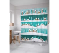 Штора (занавеска) для ванной JoyArty "Заснеженная страна" из сатена, 180х200 см с крючками, sc_6727