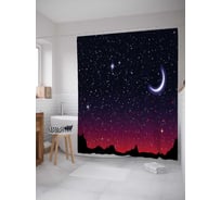 Штора (занавеска) для ванной JoyArty "Безоблачное ночное небо" из сатена, 180х200 см с крючками, sc_38830