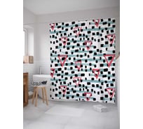 Штора (занавеска) для ванной JoyArty "Авангард" из сатена, 180х200 см с крючками, sc_48320