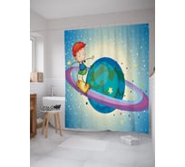Штора (занавеска) для ванной JoyArty "Кругосветка на скейтборде" из сатена, 180х200 см с крючками, sc_63774