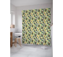 Штора (занавеска) для ванной JoyArty "Ягодные букеты" из сатена, 180х200 см с крючками, sc_58059