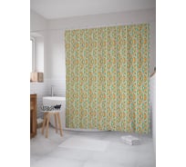 Штора (занавеска) для ванной JoyArty "Этническая расцветка полос" из сатена, 180х200 см с крючками, sc_62983