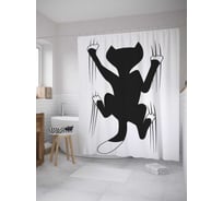 Штора (занавеска) для ванной JoyArty "Острые когти" из сатена, 180х200 см с крючками, sc_32507