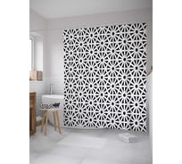 Штора (занавеска) для ванной JoyArty "Орнамент колеса" из сатена, 180х200 см с крючками, sc_32767