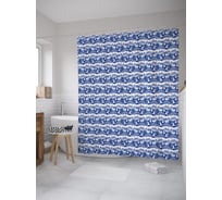 Штора (занавеска) для ванной JoyArty "Беспокойные волны" из сатена, 180х200 см с крючками, sc_59551