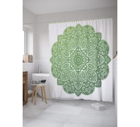 Штора (занавеска) для ванной JoyArty "Цветок мандалы" из сатена, 180х200 см с крючками, sc_61351