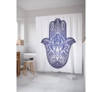 Штора (занавеска) для ванной JoyArty "Восточная хамса" из сатена, 180х200 см с крючками, sc_64218