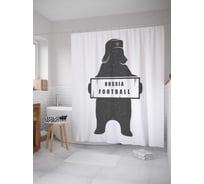 Штора (занавеска) для ванной JoyArty "Медведь футболист" из сатена, 180х200 см sc_378457
