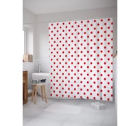 Штора (занавеска) для ванной JoyArty "Классика горошка" из сатена, 180х200 см с крючками, sc_52803