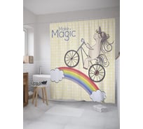 Штора (занавеска) для ванной JoyArty "Творить магию" из сатена, 180х200 см с крючками, sc_60924