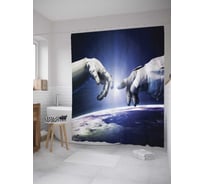 Штора (занавеска) для ванной JoyArty "Соприкосновение" из сатена, 180х200 см с крючками, sc_52064