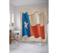 Штора (занавеска) для ванной JoyArty "Флаг Техаса" из сатена, 180х200 см с крючками, sc_63076