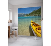 Штора (занавеска) для ванной JoyArty "Водная прогулка" из сатена, 180х200 см с крючками, sc_53671