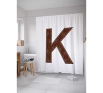 Штора (занавеска) для ванной JoyArty "Королевская k" из сатена, 180х200 см с крючками, sc_4920K