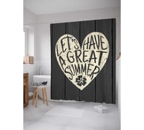 Штора (занавеска) для ванной JoyArty "Замечательное лето" из сатена, 180х200 см с крючками, sc_3854