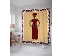 Штора (занавеска) для ванной JoyArty "Женщина со свечами" из сатена, 180х200 см с крючками, sc_5867