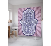 Штора (занавеска) для ванной JoyArty "Хамса поп-арт" из сатена, 180х200 см с крючками, sc_64225