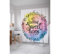 Штора (занавеска) для ванной JoyArty "Любимый дом" из сатена, 180х200 см с крючками, sc_54697