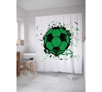 Штора (занавеска) для ванной JoyArty "Мяч в полете" из сатена, 180х200 см с крючками, sc_5053