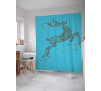 Штора (занавеска) для ванной JoyArty "Праздничные сны" из сатена, 180х200 см с крючками, sc_5813