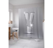 Штора (занавеска) для ванной JoyArty "Сверкающая y" из сатена, 180х200 см с крючками, sc_4522y