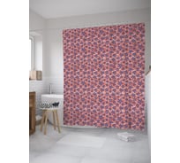 Штора (занавеска) для ванной JoyArty "Рисованные звезды на полосах" из сатена, 180х200 см с крючками, sc_55493