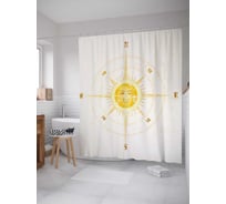 Штора (занавеска) для ванной JoyArty "Солнечный компас" из сатена, 180х200 см с крючками, sc_38936