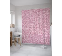 Штора (занавеска) для ванной JoyArty "Мелкая мозаика" из сатена, 180х200 см с крючками, sc_55122