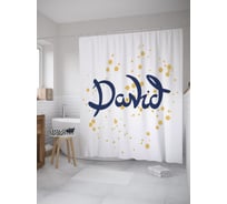 Штора (занавеска) для ванной JoyArty "Давид" из сатена, 180х200 см с крючками, sc_61274